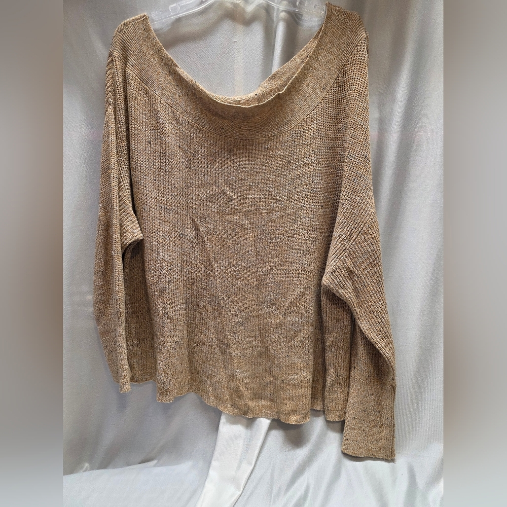 Free People Off-the-Shoulder Tan Sweater